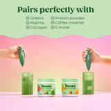 Bloom Nutrition Milk Frother, Hand Mixer, Electric, Handheld Drink Stirrer, Frothing Wand, Foam Maker for Coffee, Matcha, Protein, Greens, Stainless Steel, Battery Operated, Includes Whisk Stand Bloom Nutrition