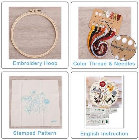 Amiiba Embroidery Starter Kit with Angel with Halo Pattern, DIY Full Range Stamped Embroidery Cross Stitch Kits for Beginners Adults (Angel) Amiiba