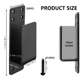 2x4 Door Barricade Brackets, 2 Pcs Door Security Barricade Brackets, Heavy Duty Door Security Brackets for 2 x 4 Lumber, Open Bar Security Holder U Brackets for Indoor, Outdoor (6.88"x1.96"x1.77"2Pcs) bayidun