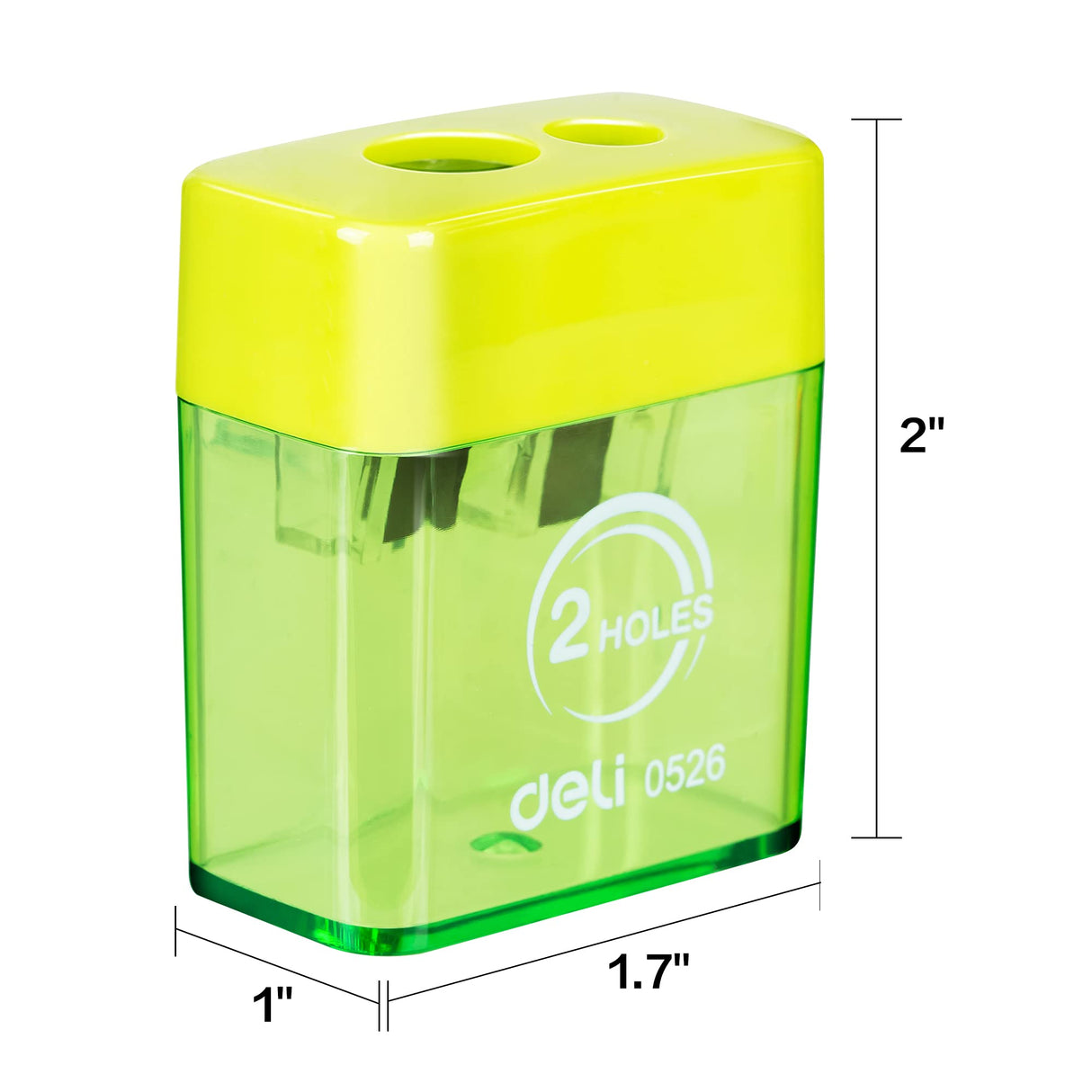 Deli Manual Dual Holes Pencil Sharpeners with Lid, Colored, for Kids & Adults, Random Color deli