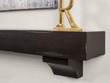 MANTELSDIRECT Breckenridge Distressed Wood Mantel Shelf - Espresso Rustic 72 Inch Beautiful Wooden Rustic Shelf - Includes Corbels Perfect for Electric Fireplaces and More! Mantels Direct MANTELSDIRECT