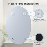 USHOWER Bathroom Mirror for Over Sink, 24x36 Inch Oval Frameless Mirror, Beveled and Polished, Decorative Wall Mirror for Bathroom, Bedroom, Vanity, Entryway, Modern and Elegant USHOWER