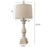 BOBOMOMO 27" Farmhouse 3-Way Dimmable Touch Control Table Lamp Set of 2 with USB A &USB C Charging Ports for Bedroom Living Room Vintage Rustic Traditional Nightstand Bedside Lamps (2 Bulbs Included) BOBOMOMO