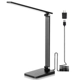 LED Desk Lamp for Home Office, 3 Levels Dimmable Desk Light with USB Charging Port, Small Study Lamp, Reading Light for Table, Black, 5000K Best World LED
