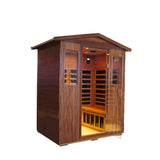 Outdoor Sauna for 4 Person,Applicable Indoors and Outdoors. Far Infrared Sauna 8 Low EMF Heaters, Wooden Sauna Room 2050 Watt, Mahogany Wood, Chromotherapy, Bluetooth Speaker, LCD, LED. Generic
