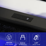 chartustriable LED TV Stands W/Power Outlet for 50 55 60 65 70Inch TV,Black Entertainment Center W/70000-Colors Lights,High Gloss LED TV Console w/Adjustable Glass Shelves for Living Room Gameroom chartustriable