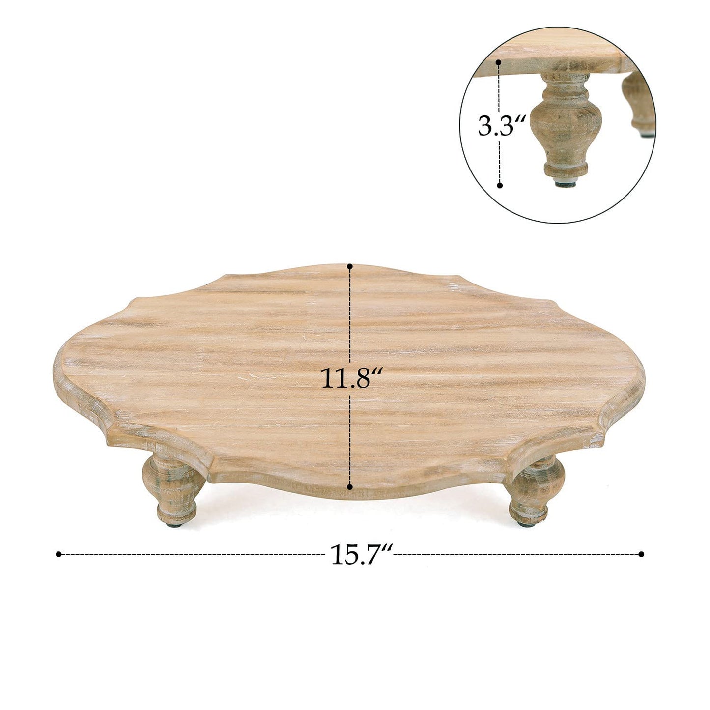 NIKKY HOME Farmhouse Risers Display Stands, Rustic Wooden Pedestal Decorative Tray, Centerpiece Decor for Coffee Bar Table, Kitchen Counter, Dining Room