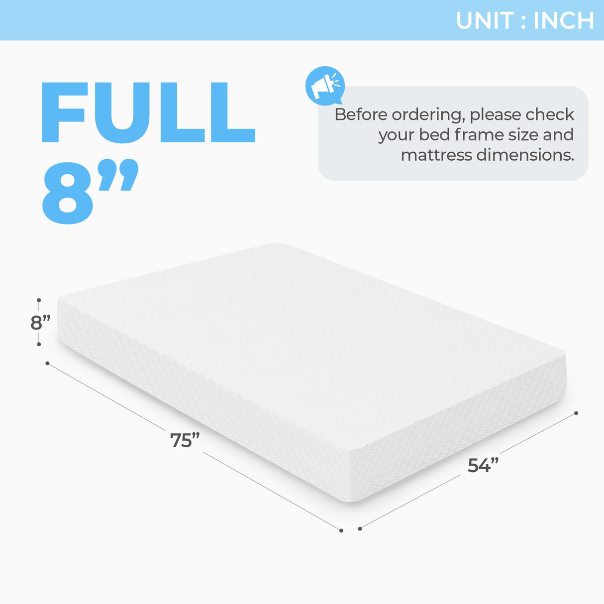 NEO SLEEP 8 Inch Full Cooling Gel Memory Foam Mattress Medium Firm CertiPUR-US Certified Mattress in a Box Enhanced Pressure Relief Removable Soft Cover No Fiberglass (Full, 8 in) NEO SLEEP
