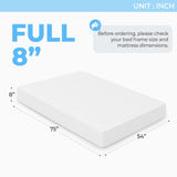 NEO SLEEP 8 Inch Full Cooling Gel Memory Foam Mattress Medium Firm CertiPUR-US Certified Mattress in a Box Enhanced Pressure Relief Removable Soft Cover No Fiberglass (Full, 8 in) NEO SLEEP