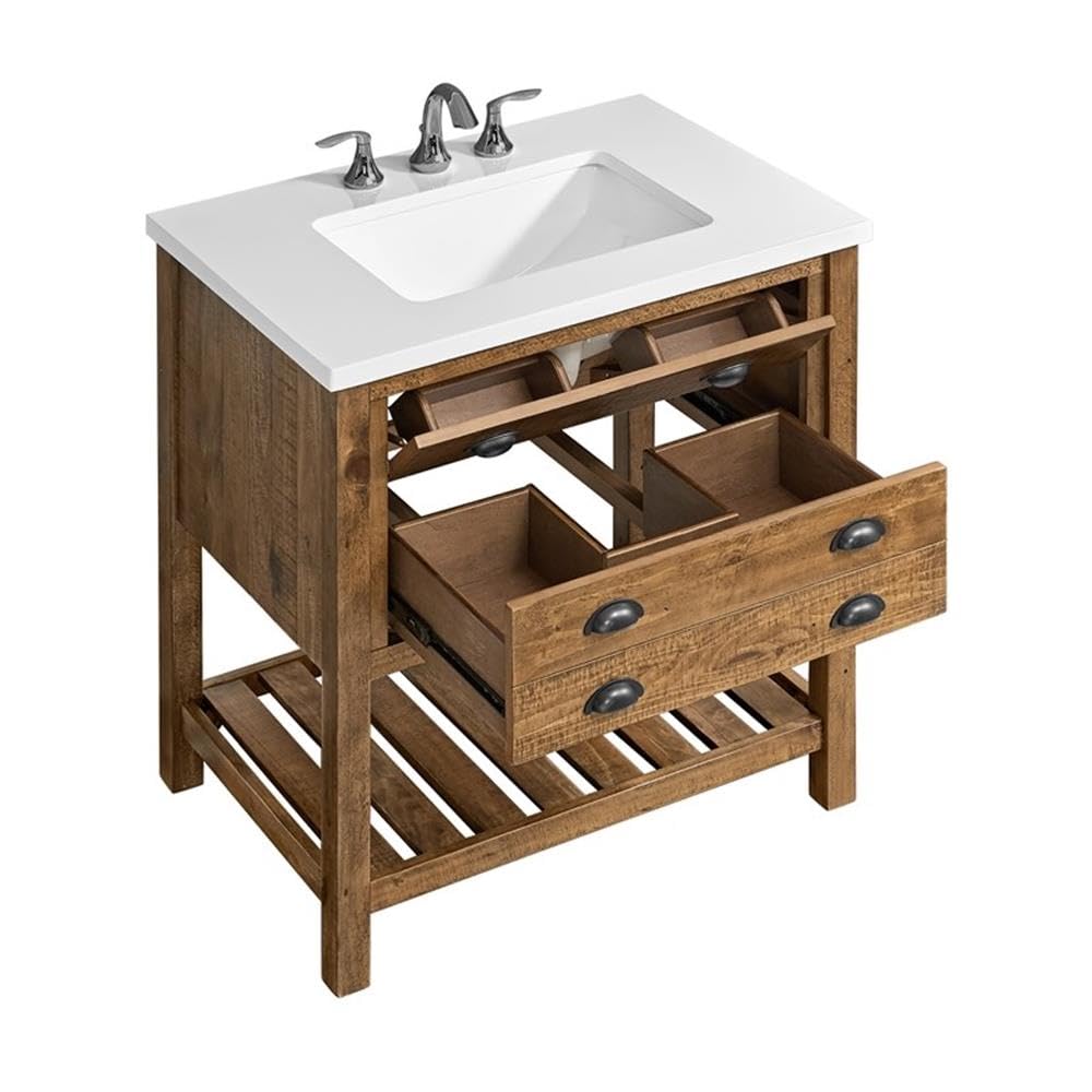 Martin Svensson Home Monterey 31" Wood Single Bathroom Vanity Natural Brown Martin Svensson Home