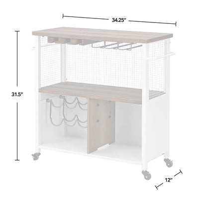 FirsTime & Co. White Chandler Farmhouse Kitchen Cart, American Designed, White, 31.5 x 12 x 31.5 inches, 70252