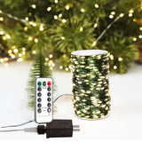 RESNICE Extra Long Green Wire Fairy Lights Plug in 660FT High Bright 2000 LED Waterproof LED String Lights with Remote Warm White for Christmas Tree, Patio, Garden, Backyard RESNICE