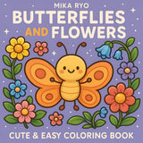 Butterflies And Flowers: Easy and Cute Style Coloring Book of Different Beautiful Butterflies and Flowers for Relaxation (Let's Color Butterflies) WoodArtSupply