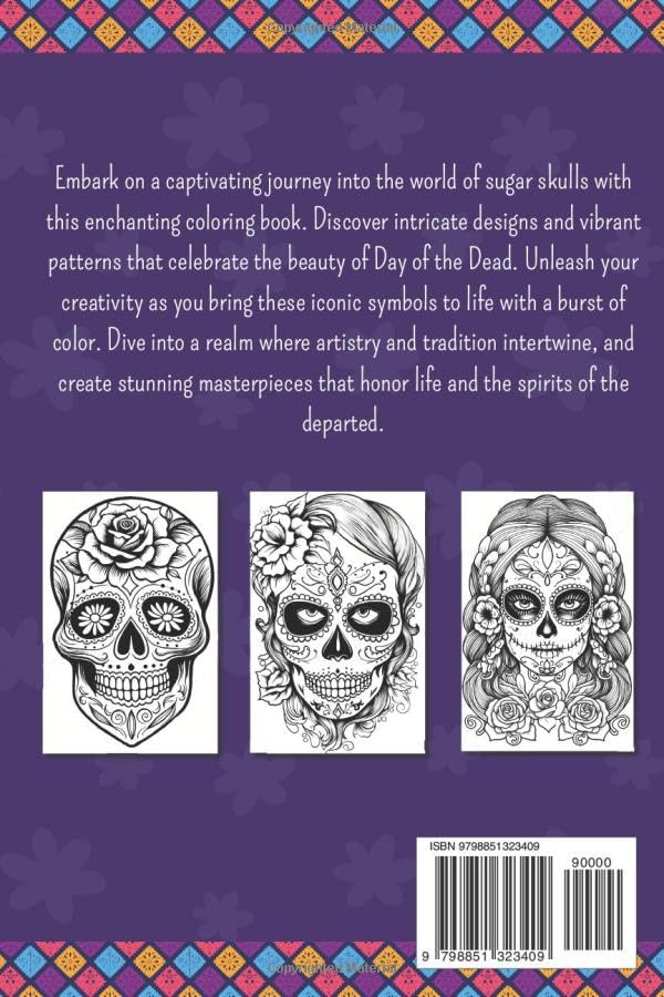 Sugar Skull Coloring Book For Adults: Mexican Patterns, Inspirational Coloring Notebook Majosta
