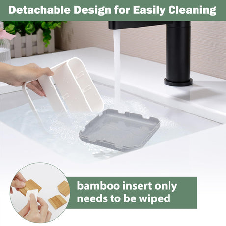 Chintu Bathroom Toothbrush Holders for Countertop - Electric Toothbrush Organizer 6 Slots Tooth Brush Organization for Kids Family, Toothpaste Holder for Bathroom Vanity Organizer Storage White Chintu