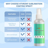 HTVRONT Sublimation Coating Spary for Cotton Shirts 2x150ml, Sublimation Spray for All Fabric, Canvas, Carton, Pillow, Sublimation Spray Quick Dry & High Gloss, Vibrant Color & Strong Adhesion HTVRONT