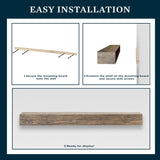 MANTELSDIRECT Vail Fireplace Mantel Shelf - 72 Inch Wide x 6 Inch Tall - Driftwood Finish, Rustic, Distressed, Wall Mounted Shelf | Handcrafted & Milled in The USA MANTELSDIRECT