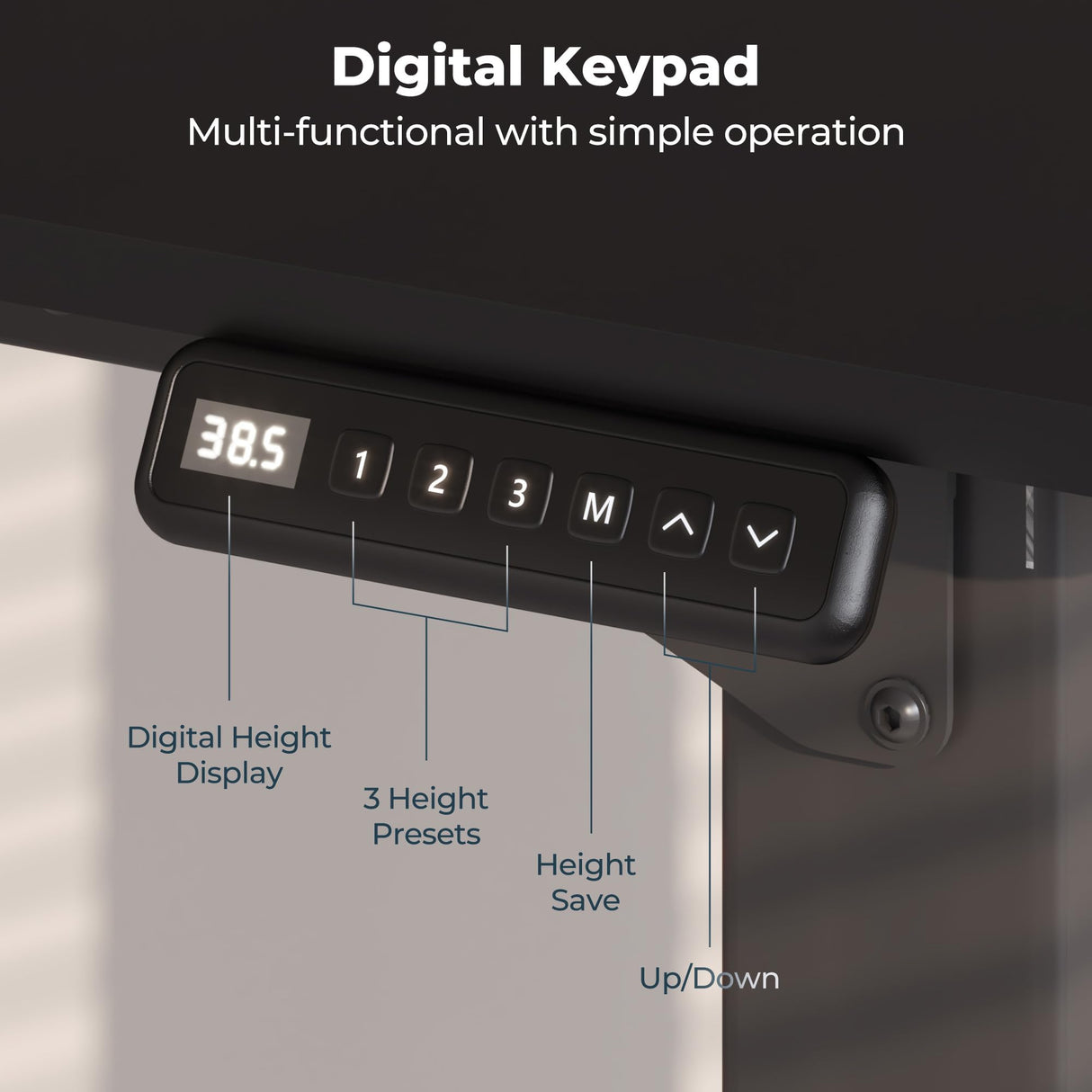 FitStand 4 Legs Standing Desk, Large 79x31 Inches Electric Adjustable Height Desk with Splice Board, Stand Up Desk Home Office Computer Workstation, Black FitStand
