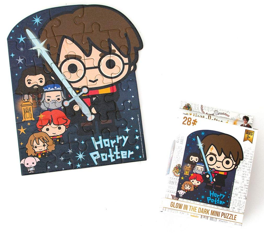 Playhouse Glow in The Dark Harry Potter Chibi 28-Piece Die-Cut Shaped Mini Puzzle for Kids Playhouse