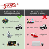 S-RACE Sublimation Paper 8.5 x 11 inch, 100 Sheets - For Printers With Sublimation Inks, e.g. compatible with Epson, Sawgrass, Ricoh etc. - Fast Drying, Smear-Proof, Vibrant Colors S-RACE