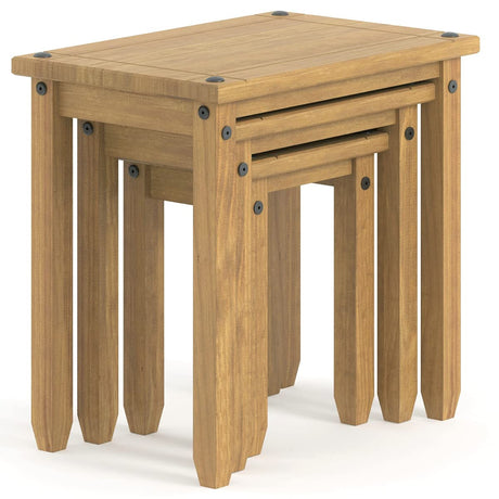 Furniture Dash - Small Coffee Table - Nesting Tables - Wood Nesting Tables - Small Coffee Tables for Living Room - Nesting Tables Set of 3 - (Brown) Furniture Dash
