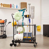 Lauren&Harold Garden Tool Organizer with 2 Stair Climbing Wheels,Garden Tool Stand,Garage Organization and Storage,Yard Tool Organizer for Garage,Garden Tool Rack for Garage,Shed,Outdoor Lauren Harold