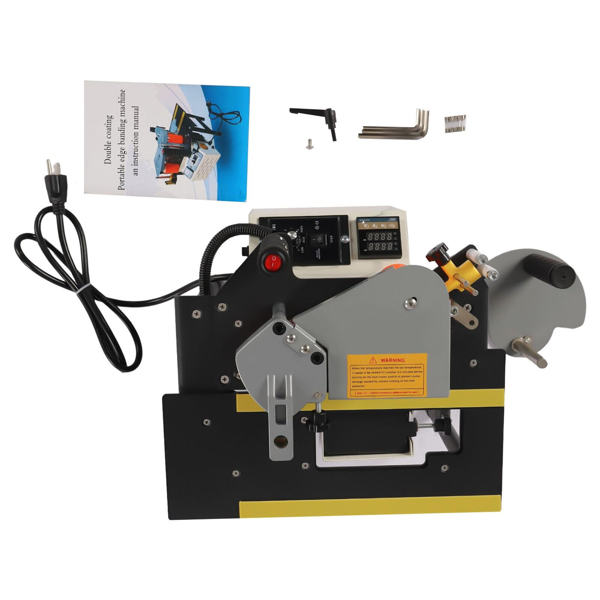 Benchtop Edge Banding Machine, Portable Woodworking Edge Bander Woodworking Banding Machine, Double-Sided Gluing, Woodworking Glue Project Kits Works with Straight 110V LIECARYAM