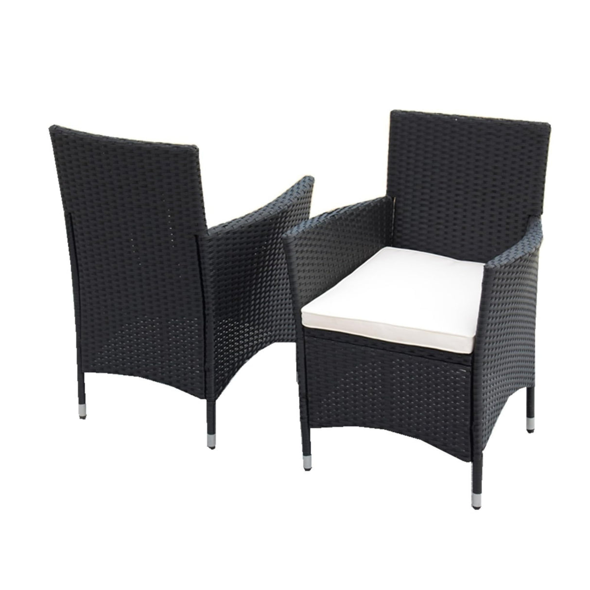 RuiSiSi 5 Pieces Outdoor Patio Dining Set, Wicker Patio Dining Set with Acacia Wood Table, 4 Chairs with Soft Cushions for Backyard, Garden, Poolside, Black RuiSiSi