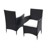 RuiSiSi 5 Pieces Outdoor Patio Dining Set, Wicker Patio Dining Set with Acacia Wood Table, 4 Chairs with Soft Cushions for Backyard, Garden, Poolside, Black RuiSiSi