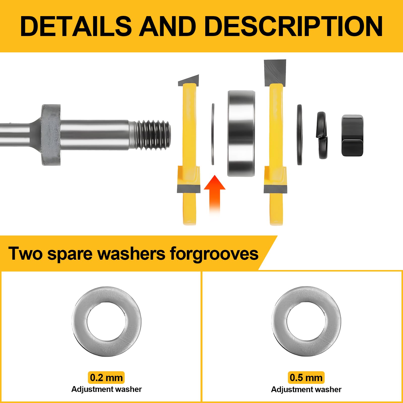 2 PCS Tongue and Groove Router bit Set，Router bits 1/2 Shank，Tongue and Groove Router bit，Router bits for Woodworking，Mortise and Tenon Tools，3-Tooth Adjustable T-Shaped Wood Router bit - WoodArtSupply