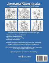 Enchanted Flower Garden: Find Serenity Coloring Amazing Floral Designs: Relaxation coloring, Activity book for All Ages, Develop Imagination, Practice hand skills Majosta