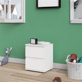 Tvilum 2 Drawer Bedroom Nighstand, White Tvilum