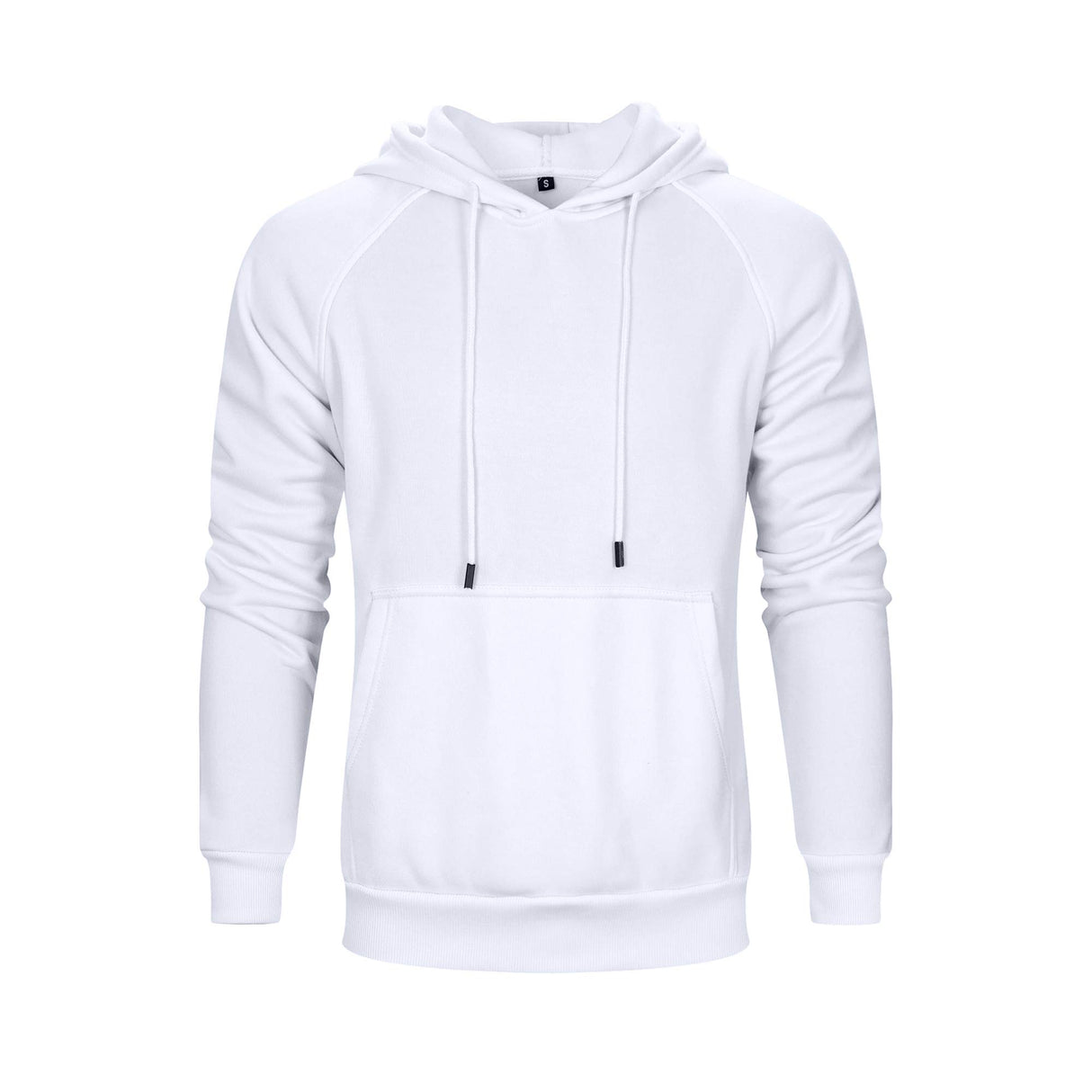 TOLOER Men's Hoodies Pullover Slim Fit Solid Color Sports Outwear Sweatshirts White Large TOLOER