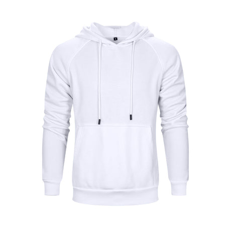 TOLOER Men's Hoodies Pullover Slim Fit Solid Color Sports Outwear Sweatshirts White Large TOLOER