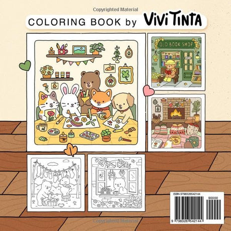 Fuzzy Hygge: Cute and Cozy Coloring Book for Adults & Teens Featuring Adorable Animals Characters for Stress Relief (Fuzzy Friends Coloring) Vivi Tinta