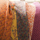 Lush Decor Royal Empire Reversible Cotton Quilt Set, 3 Piece Set Full/ Queen, Tangerine - Striped Bedding Set - Floral Quilt Queen Size - Orange Bedding - Boho Decor Lush Decor