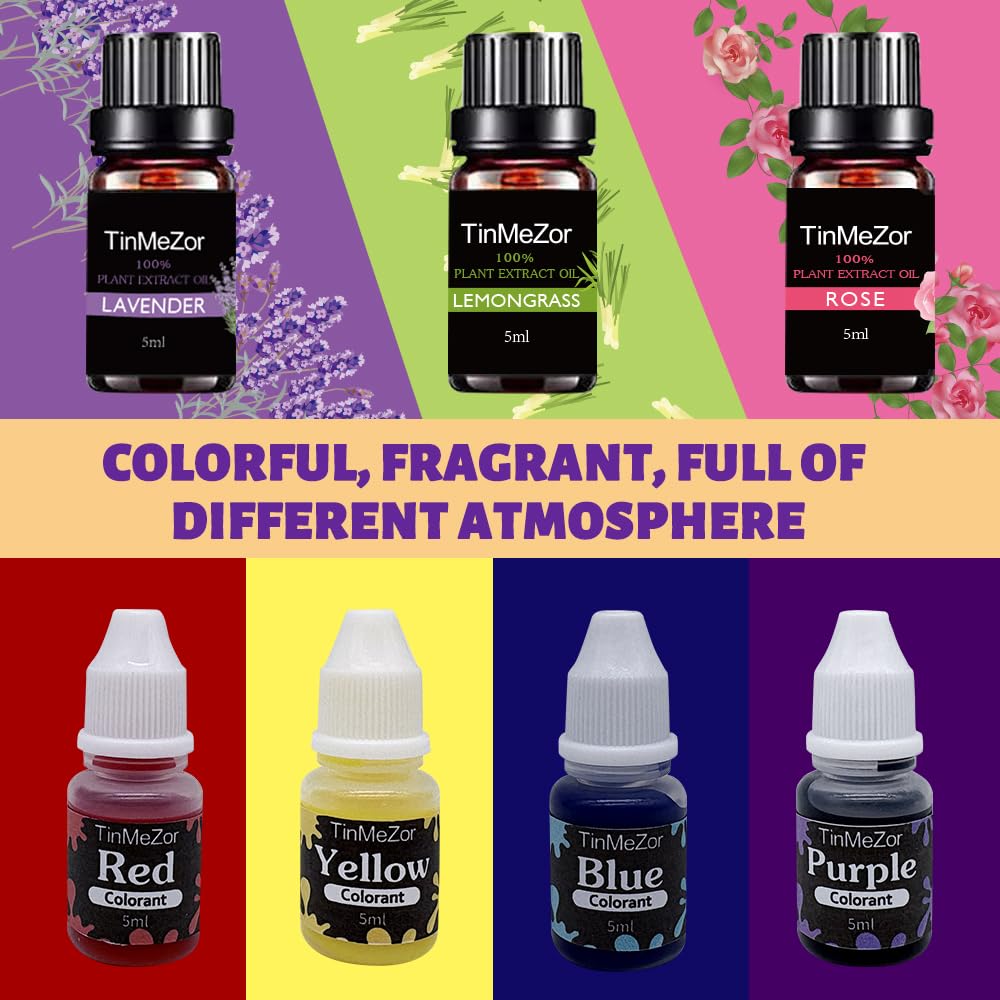 TinMeZor Soap Making Kit for Adults - DIY Natural Soap Supplies Glycerin & Shea Butter Soap Base with Soap Molds, Dried Flowers, Dye and Fragrances- DIY Craft Kit TinMeZor