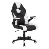 RS Gaming™ RGX Faux Leather High-Back Gaming Office Chair, Black/White, BIFMA Compliant Realspace