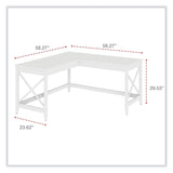 Workspace by Alera L-Shaped Farmhouse Desk, 58.27" x 58.27" x 29.53", White Alera