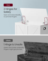 VASAGLE Storage Chest, Storage Trunk with 2 Safety Hinges, Storage Bench, Shoe Bench, Farmhouse Style, 15.7 x 31.5 x 18.1 Inches, for Entryway, Bedroom, Living Room, Cloud White ULSB062T14 VASAGLE