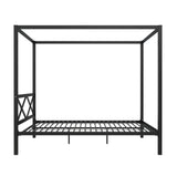 DHP Remna Metal Canopy Platform Bed Frame with Headboard, Queen. Black DHP
