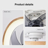 WenineStar 20” Ceiling Fan with Light, Dimmable LED Timing with Remote Control, 5 Invisible Reversible Blades Semi Flush Mount Low Profile Fan, Arc Wooden Frame WenineStar