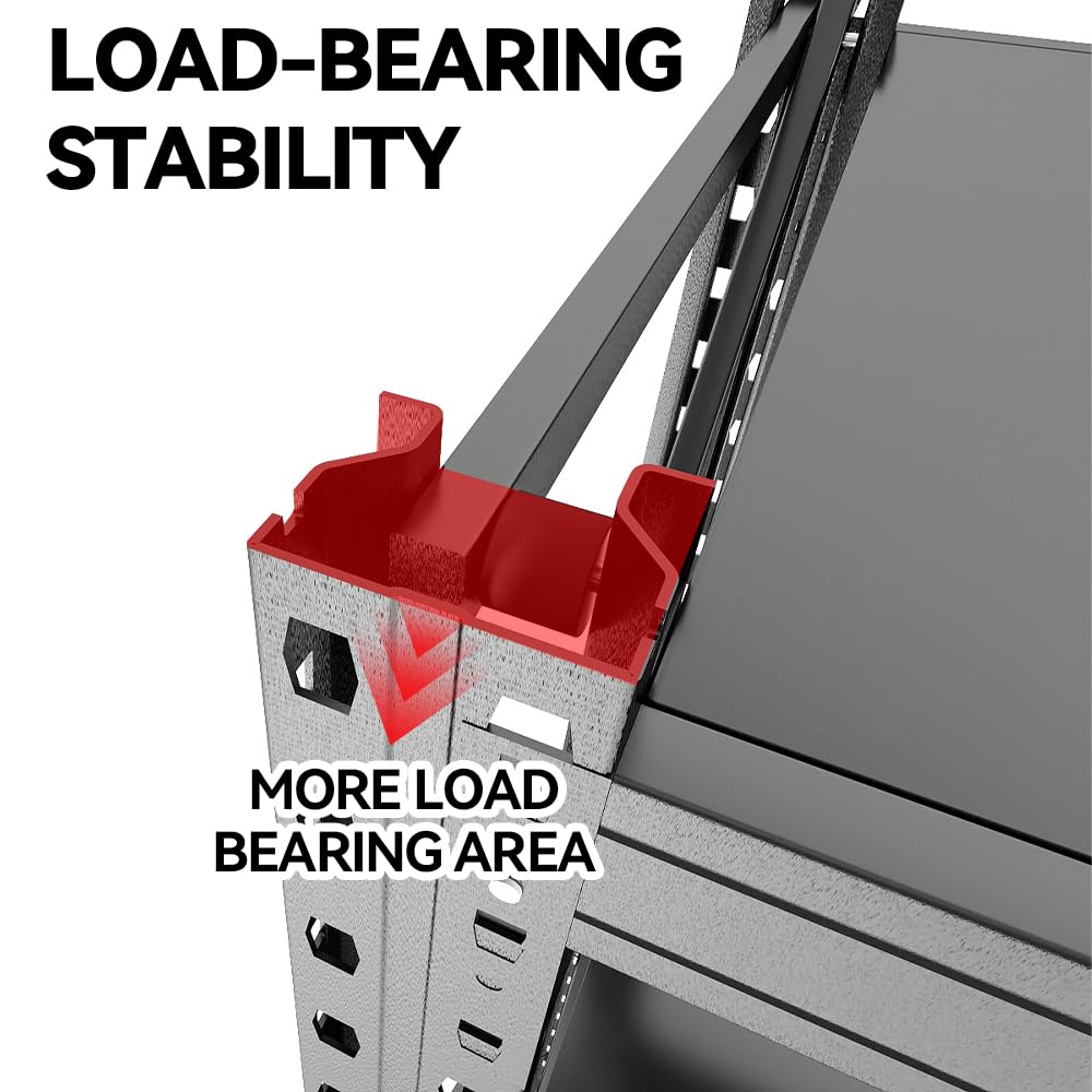 Notmise Heavy Duty Metal Storage Shelves - 5-Tier Adjustable Utility Shelf for Garage and Workshop, 51.2" W x 47.2" H x 23.6" D, Black - Ideal Organizer for Basement & Industrial Use Notmise