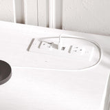 Fameill Dresser for Bedroom, 9 Drawer Wide Dresser Organizer with Charging Station, Tall Dresser for Hallway, Wood Dresser with Metal Handles, Woodgrain White Fameill