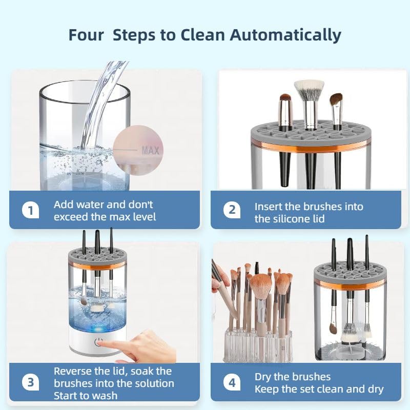 Babluble Electric Paint Brush Cleaner, Rinse Cup, Brush Rinser for Painting, Brush Cleaning Washer Rinser for Acrylic, Watercolor Painting, Makeup Brush Cleaner,Brush Holder (1, White) Babluble