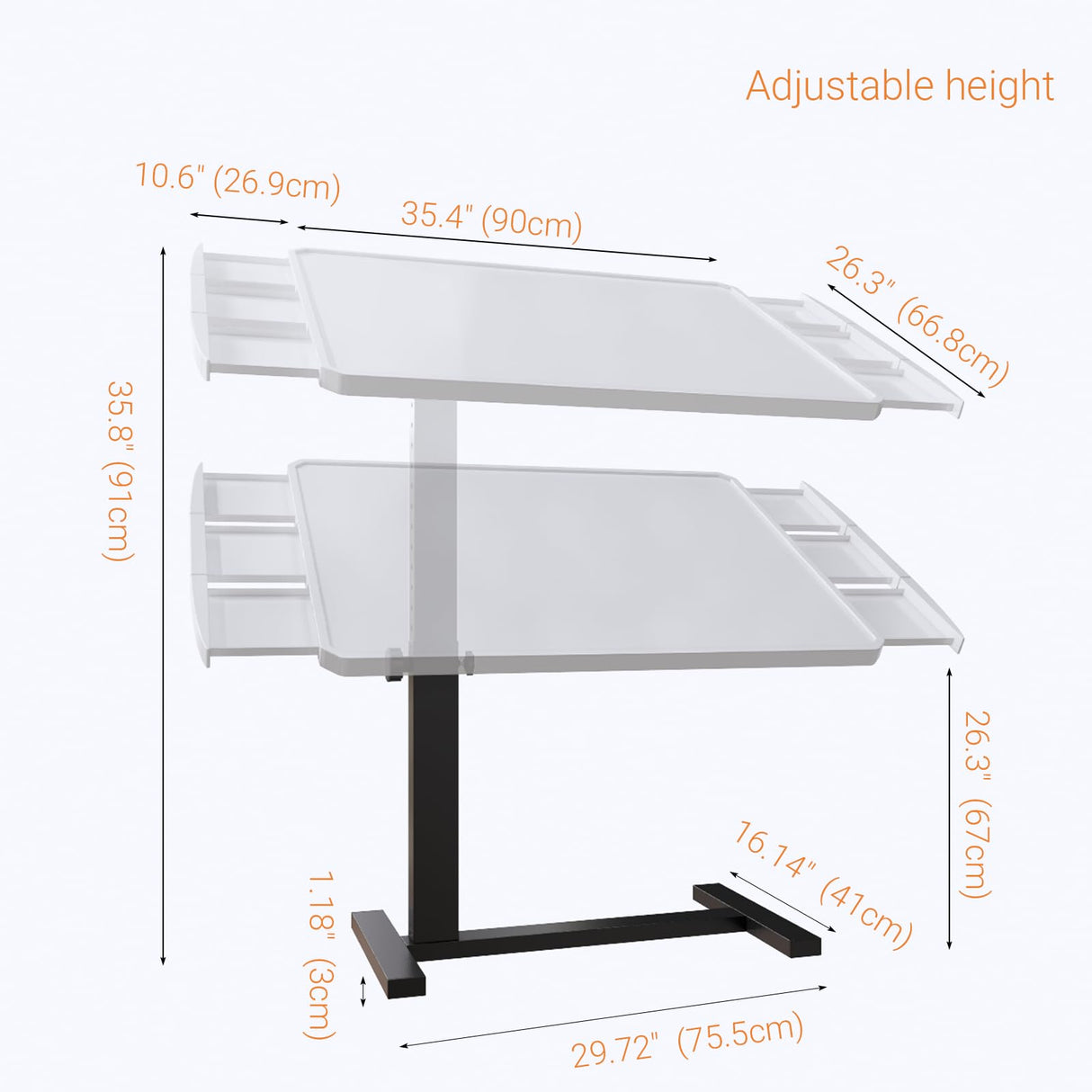 1500 Piece Jigsaw Puzzle Table with 6 Drawers and Cover 35"x26"Adjustable Puzzle Tables for Adults with Wheels 5-Tilting-Angle Portable Plastic Jigsaw Puzzle Board for mom OIRBOEUS