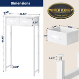 MOHOPE 2-Tier Over The Toilet Storage with 2 Fabric Drawers, Freestanding Above The Toilet Storage Cabinet, Space Saver Metal Over Toilet Bathroom Organizer Shelf for Small Space, White MOHOPE