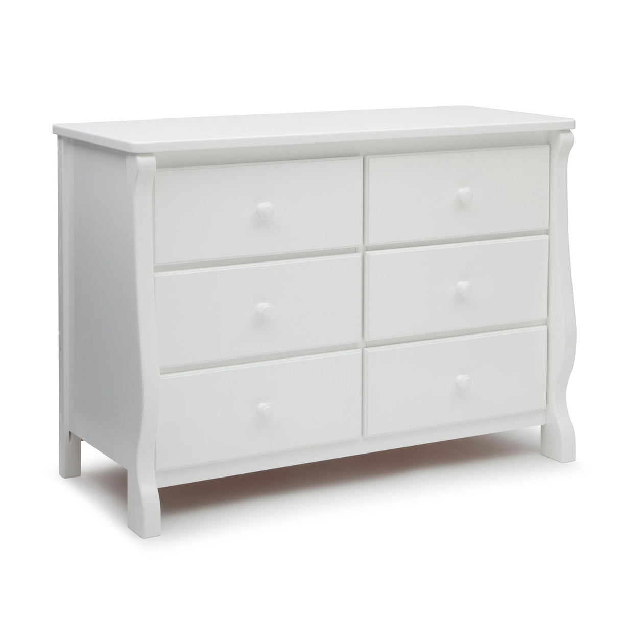 Delta Children Universal 6 Drawer Dresser with Interlocking Drawers - Greenguard Gold Certified, White Delta Children