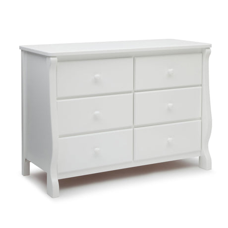 Delta Children Universal 6 Drawer Dresser with Interlocking Drawers - Greenguard Gold Certified, White Delta Children