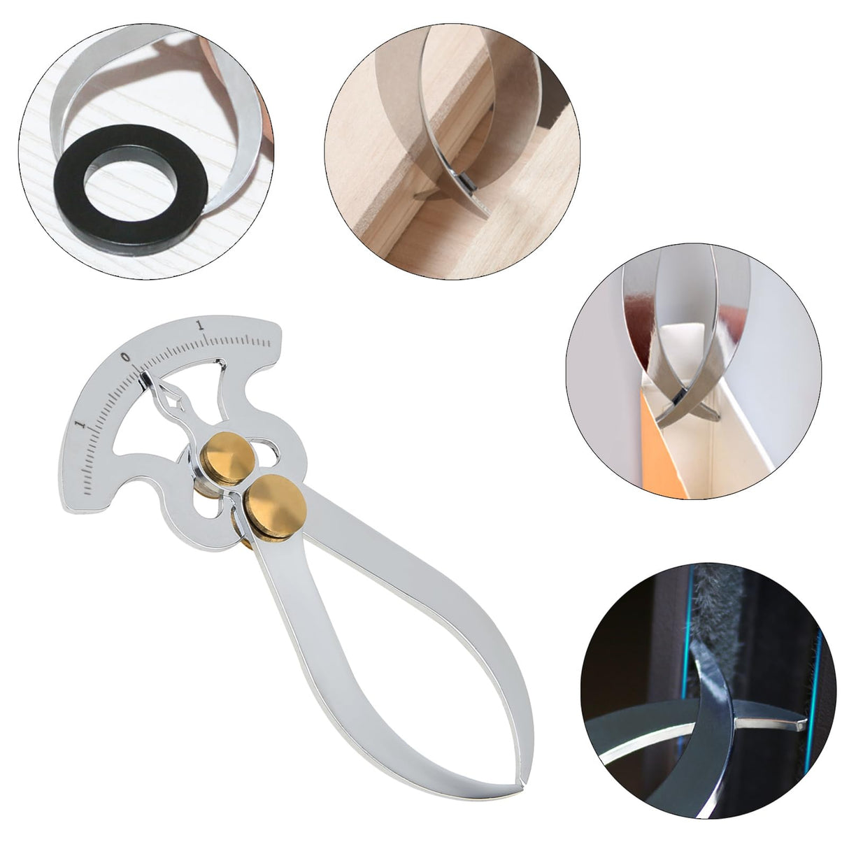 Smgda Stainless Steel Feeler Gauge, Thickness Gauge, Depth Gauge, Inner Outer Diameter Ruler, Inside/Outside Caliper, Pocket Ruler Imperial Measuring Tool for Measure Gap Width/Thickness Woodturning Smgda